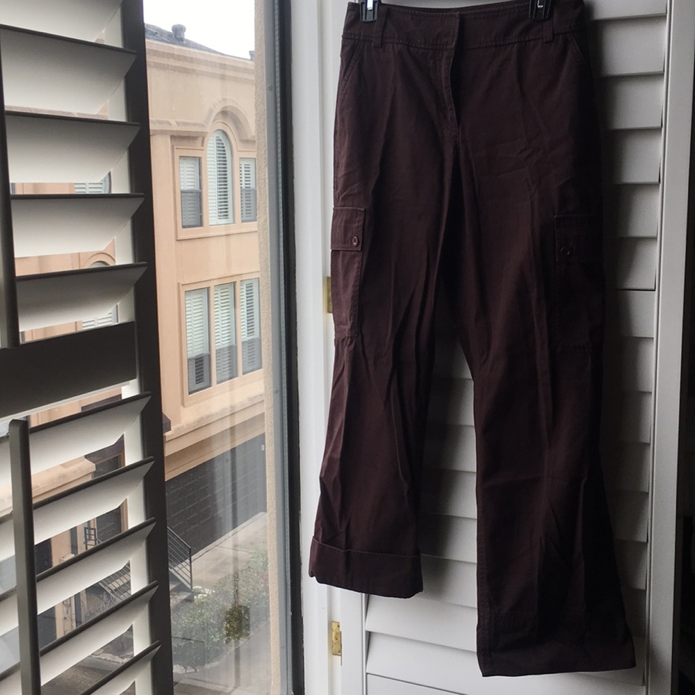 Brown DKNY soft thick cotton cargo pants